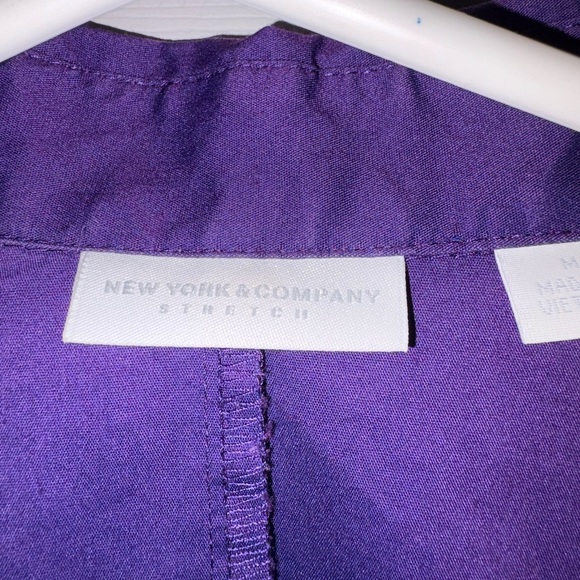 New York & Company Purple Button Down Shirt - Picture 2 of 3